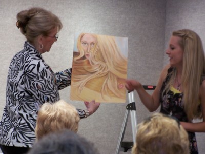 Eileen Hulsman and Emma Augutis, 2011 recipient of the Greater Cincinnati Watercolor Society Annual Scholarship.